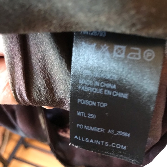 All Saints Draped Silk Blouse - Picture 6 of 8